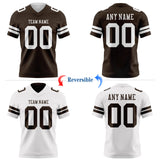 Custom Brown-White Reversible Double Side Authentic Football Jersey