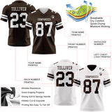 Custom Brown-White Reversible Double Side Authentic Football Jersey
