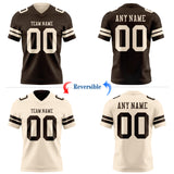 Custom Brown-Cream Reversible Double Side Authentic Football Jersey