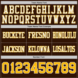 Custom Brown Gold-White Reversible Double Side Authentic Football Jersey