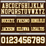 Custom Brown White-Gold Reversible Double Side Authentic Football Jersey