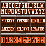 Custom Brown Orange-White Reversible Double Side Authentic Football Jersey