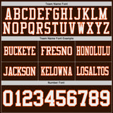 Custom Brown White-Orange Reversible Double Side Authentic Football Jersey