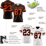 Custom Brown-Orange Reversible Double Side Authentic Football Jersey