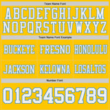Custom Powder Blue White-Yellow Reversible Double Side Authentic Football Jersey