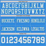 Custom Powder Blue-White Reversible Double Side Authentic Football Jersey