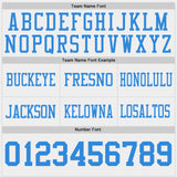 Custom Powder Blue-White Reversible Double Side Authentic Football Jersey