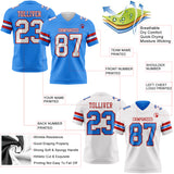 Custom Powder Blue White-Red Reversible Double Side Authentic Football Jersey