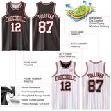 Custom Black Red Pinstripe-White Reversible Double Side Sublimation Basketball Set Jersey