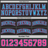 Custom Black Pink Pinstripe-Sky Blue Reversible Double Side Sublimation Basketball Set Jersey