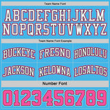 Custom Black Pink Pinstripe-Sky Blue Reversible Double Side Sublimation Basketball Set Jersey