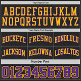 Custom Black Gold Pinstripe-Purple Reversible Double Side Sublimation Basketball Set Jersey