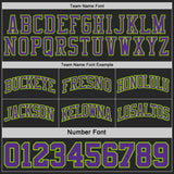 Custom Black Neon Green Pinstripe-Purple Reversible Double Side Sublimation Basketball Set Jersey