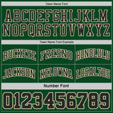Custom Black Cream Pinstripe-Green Reversible Double Side Sublimation Basketball Set Jersey