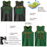 Custom Black Kelly Green Pinstripe-Old Gold Reversible Double Side Sublimation Basketball Set Jersey
