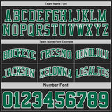 Custom Black Gray Kelly Green Pinstripe Reversible Double Side Sublimation Basketball Set Jersey