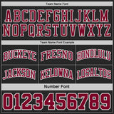 Custom Black Maroon Pinstripe-White Reversible Double Side Sublimation Basketball Set Jersey