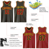 Custom Black Gold Pinstripe-Maroon Reversible Double Side Sublimation Basketball Set Jersey