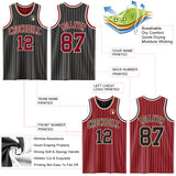 Custom Black Cream Pinstripe-Maroon Reversible Double Side Sublimation Basketball Set Jersey
