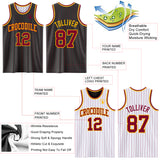 Custom Black Maroon Pinstripe-Gold Reversible Double Side Sublimation Basketball Set Jersey
