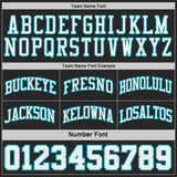 Custom Black Teal Pinstripe-White Reversible Double Side Sublimation Basketball Set Jersey