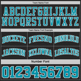 Custom Black Teal Pinstripe-White Reversible Double Side Sublimation Basketball Set Jersey