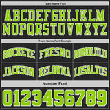 Custom Black Neon Green Pinstripe-White Reversible Double Side Sublimation Basketball Set Jersey