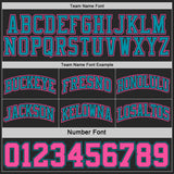 Custom Black Pink Pinstripe-Teal Reversible Double Side Sublimation Basketball Set Jersey