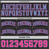 Custom Black Pink Pinstripe-Light Blue Reversible Double Side Sublimation Basketball Set Jersey