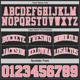 Custom Black Medium Pink Pinstripe-White Reversible Double Side Sublimation Basketball Set Jersey
