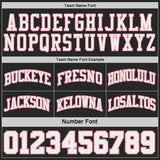 Custom Black Medium Pink Pinstripe-White Reversible Double Side Sublimation Basketball Set Jersey
