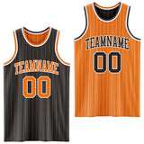 Custom Black Bay Orange Pinstripe-White Reversible Double Side Sublimation Basketball Set Jersey