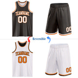 Custom Black Bay Orange Pinstripe-White Reversible Double Side Sublimation Basketball Set Jersey