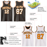 Custom Black Bay Orange Pinstripe-White Reversible Double Side Sublimation Basketball Set Jersey