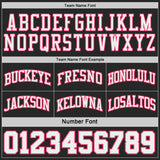 Custom Black Neon Pink Pinstripe-White Reversible Double Side Sublimation Basketball Set Jersey