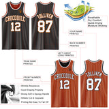 Custom Black Texas Orange Pinstripe-White Reversible Double Side Sublimation Basketball Set Jersey