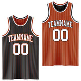 Custom Black Texas Orange Pinstripe-White Reversible Double Side Sublimation Basketball Set Jersey