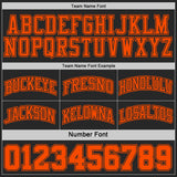 Custom Black Orange & Cream Black Pinstripe Reversible Double Side Sublimation Basketball Set Jersey