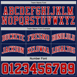 Custom Navy White Pinstripe-Red Reversible Double Side Sublimation Basketball Set Jersey