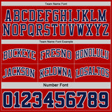 Custom Navy White Pinstripe-Red Reversible Double Side Sublimation Basketball Set Jersey