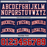 Custom Navy Red Pinstripe-White Reversible Double Side Sublimation Basketball Set Jersey