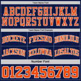 Custom Navy Orange Pinstripe-White Reversible Double Side Sublimation Basketball Set Jersey