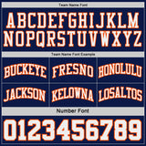Custom Navy Orange Pinstripe-White Reversible Double Side Sublimation Basketball Set Jersey