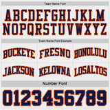 Custom Navy Orange Pinstripe-White Reversible Double Side Sublimation Basketball Set Jersey