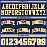 Custom Navy Gold Pinstripe-White Reversible Double Side Sublimation Basketball Set Jersey