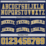 Custom Navy Old Gold Pinstripe-White Reversible Double Side Sublimation Basketball Set Jersey