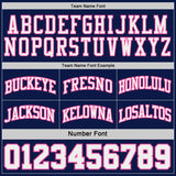 Custom Navy Pink Pinstripe-White Reversible Double Side Sublimation Basketball Set Jersey