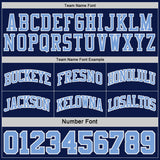 Custom Navy Light Blue Pinstripe-White Reversible Double Side Sublimation Basketball Set Jersey