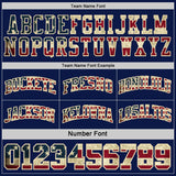 Custom Navy Cream Pinstripe Vintage USA Flag-Maroon Reversible Double Side Sublimation Basketball Set Jersey