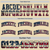 Custom Navy Cream Pinstripe Vintage USA Flag-Maroon Reversible Double Side Sublimation Basketball Set Jersey